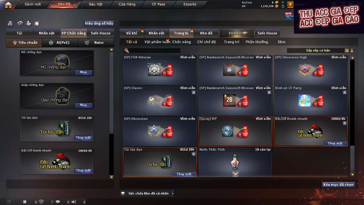 shop acc cf uy tin gia re